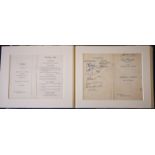 Rare collection of WW2 RAF Signatures Eight signed Guinea Pig Club annual dinner menus for 1943-