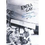 WW2 Enola Gay Atom Bombardier Tom Ferebee signed 7 x 5 inch b/w photo in front on Enola Gay. Good