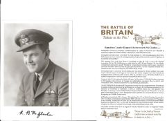 Sqn. Ldr. Kenneth Butterworth McGlashan Battle of Britain fighter pilot signed 6 x 4 inch b/w