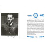 Gp. Capt. Dennis David Battle of Britain fighter pilot signed 6 x 4 inch b/w photo with biography