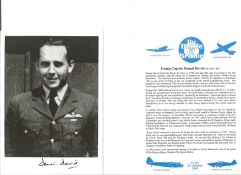 Gp. Capt. Dennis David Battle of Britain fighter pilot signed 6 x 4 inch b/w photo with biography