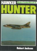 Sqn Ldr Neville Duke DSO DFC signed book hardback Hawker Hunter by Robert Jackson, two autographs,