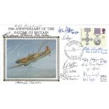 An unusual Benham 22ct Gold Small Silk 50th Anniversary of the Battle of Britain cover containing