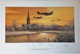 Philip E West From Dawn to Dusk 18x28 Artist Proof print 16/50 signed by Flt. Lt. R G Large DFC,