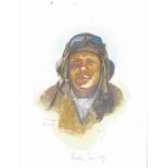 Flt Lt Billy Drake WW2 RAF Battle of Britain Pilot signed colour print 12x8 inch signed in pencil.