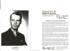 Sq. Ldr. Hubert Paul Frederick Patten Battle of Britain fighter pilot signed 6 x 4 inch b/w photo