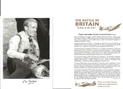 Wg. Cdr. Gordon Leonard Sinclair Battle of Britain fighter pilot signed 6 x 4 inch b/w photo with