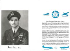 Flt. Lt. William James Green Battle of Britain fighter pilot signed 6 x 4 inch b/w photo with