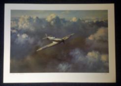 Battle of Britain 20x28 titled Flight of Freedom signed in pencil by the artist Rob Cross. Good