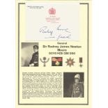 General Sir Rodney James Newton Moore GCVO KCB CBE DSO signed personal compliment slip 6 x 4 inches,