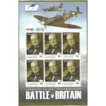 Battle of Britain 70th anniversary stamps Bahamas 2010 Winston Churchill 25c sheetlet of 6. Good