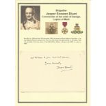 SAS Brigadier Jasper Scawen Blunt Commander of the Oder of George, Legion of Merit handwritten