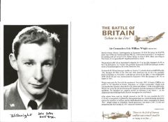 Air. Cdre. Eric William Wright Battle of Britain fighter pilot signed 6 x 4 inch b/w photo with