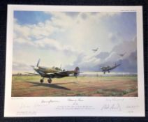 World War II print approx 22x17 titled Return to France by the artist Alan Holt signed in pencil