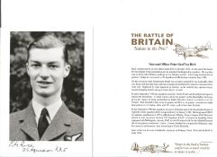 Wt. Off. Peter Geoffrey Rich Battle of Britain fighter pilot signed 6 x 4 inch b/w photo with