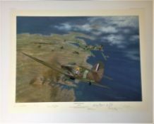 Gerald Coulson 25x31 Merlins over Malta Edition multi-signed limited edition print 78/200 with