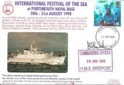 Commander HMS Bridport signed 1998 Portsmouth Navy Days cover. Good Condition. All autographed items