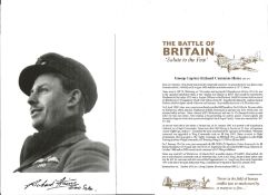 Gp. Capt. Richard Cummins Haine Battle of Britain fighter pilot signed 6 x 4 inch b/w photo with