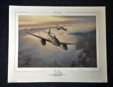 Battle of Britain print 16x20 titled Messerschmitt ME262 signed in pencil by the artist Mark