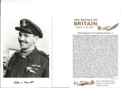 Wg. Cdr. Peter Lawrence Parrott Battle of Britain fighter pilot signed 6 x 4 inch b/w photo with