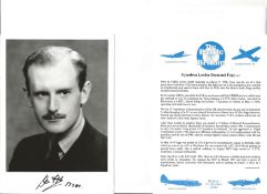 Sqn. Ldr. Desmond Fopp Battle of Britain fighter pilot signed 6 x 4 inch b/w photo with biography