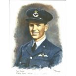 P/O Bob Foster WW2 RAF Battle of Britain Pilot signed colour print 12x8 inch signed in pencil. Image