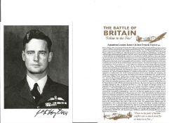 Sqn. Ldr. James Chilton Francis Hayter Battle of Britain fighter pilot signed 6 x 4 inch b/w photo