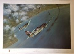 Battle of Britain Print 22x30 titled Chariots of Fire signed in pencil by the artist Gerald