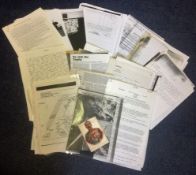 Tirpitz collection of ephemera. Box of press articles, papers, hand written documents all relating