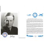 Gp. Capt. John Cunningham Battle of Britain fighter pilot signed 6 x 4 inch b/w photo with biography