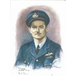 Plt/Off Bill Green WW2 RAF Battle of Britain Pilot signed colour print 12 x 8 inch signed in Pencil.