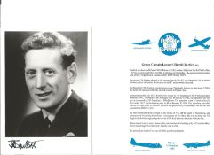Gp. Capt. Leonard Harold Bartlett Battle of Britain fighter pilot signed 6 x 4 inch b/w photo with