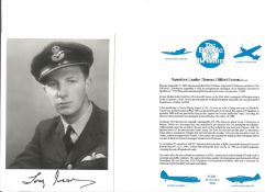 Sqn. Ldr. Thomas Clifford Iveson Battle of Britain fighter pilot signed 6 x 4 inch b/w photo with