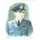 Plt/Off Trevor Gray WW2 RAF Battle of Britain Pilot signed colour print 12x8 signed in pencil. Image