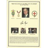 Rt Hon Sir John Major, KG, CH, ACIB MP signed 10 x 8 inch mount with colour 8 x 6 photo, Set with