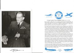 Gp. Capt. Frank Reginald Carey Battle of Britain fighter pilot signed 6 x 4 inch b/w photo with