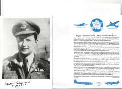 Flt. Lt. George Charles Calder Palliser Battle of Britain fighter pilot signed 6 x 4 inch b/w