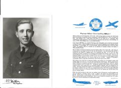W/O Clive Geoffrey Hilken Battle of Britain fighter pilot signed 6 x 4 inch b/w photo with biography