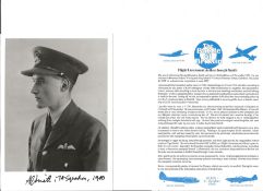 Flt. Lt. Arthur Joseph Smith Battle of Britain fighter pilot signed 6 x 4 inch b/w photo with