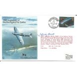 50th Anniv of First Flight of Spitfire cover Flown in Spitfire Mk19 PM631 and signed by Jeffrey