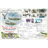 Multiple signed 1965 Battle of Britain FDC signed by 20+ pilots inc H Bird Wilson, John Keatings,