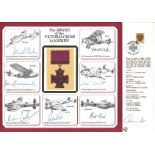 WW2 multisigned cover A4 size. Award of the Victoria Cross signed by Leonard Cheshire, John