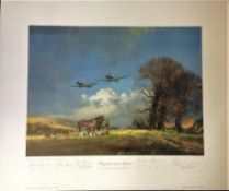 Frank Wootton 26x22 Steady There, Them's Spitfires Studio Proof print 17/40 with 9 signatures and