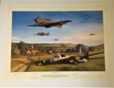 Nicolas Trudgian 34x24 Hurricane Country The Battle of Britain Proofs multi-signed limited edition
