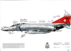 RAF Wattisham print approx 16 x 12 inches fixed to thicker paper. Phantom FGR. 2 XV420 56 Sqdn,