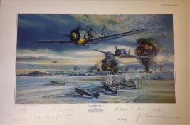 Robert Bailey 22x34 Wakeup Call Luftwaffe Edition print 22/25 with 11 Luftwaffe signatures and