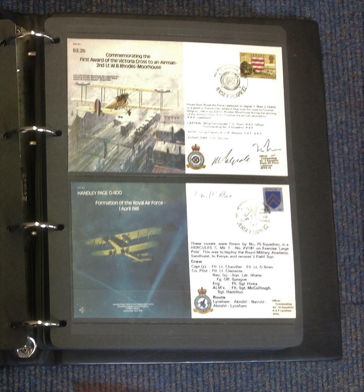 Bomber Command pilot signed collection of 45 covers in an album, each flown by the RAF with the - Image 2 of 7
