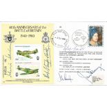 Five Top Battle of Britain fighter aces signed 40th Anniversary of the Battle of Britain 1940-1980