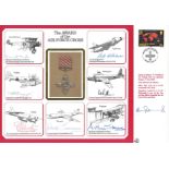 Arthur Bomber Harris signed large A4 sized Award of the Airforce Cross cover, also signed by MRAf