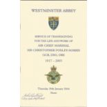 Sgt John Keatings signed Battle of Britain Westminster Abbey service of thanksgiving for the work of